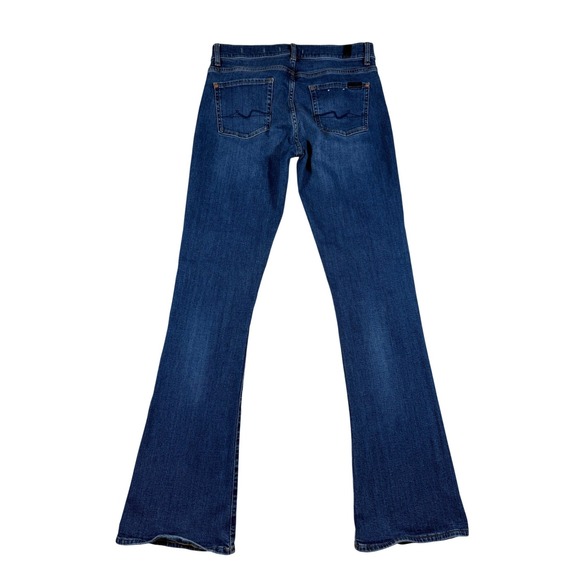 7 For All Mankind Women Bootcut Jeans Italian Fabric Dark Wash Blue Size 30 - Picture 2 of 9